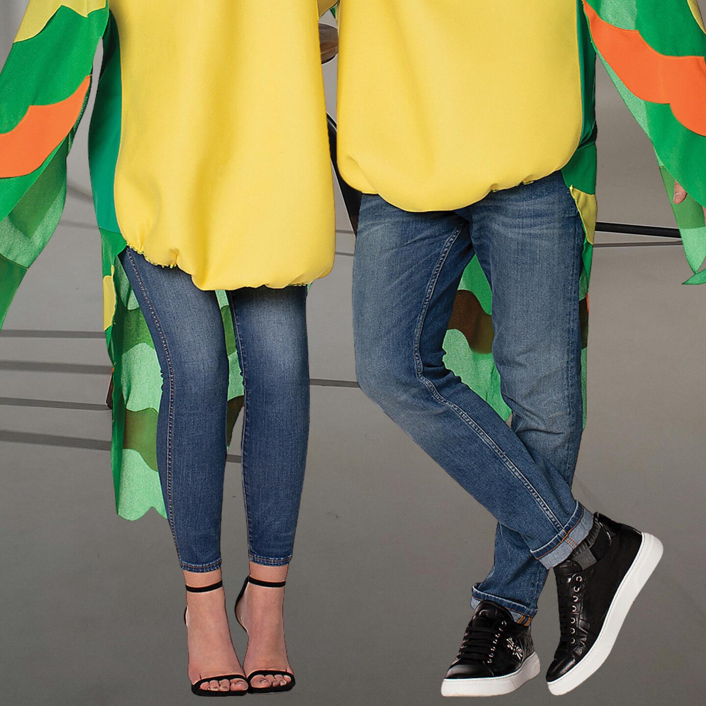 2 Pieces Love Birds Couples Costume Multi Colored Tunics Headpieces