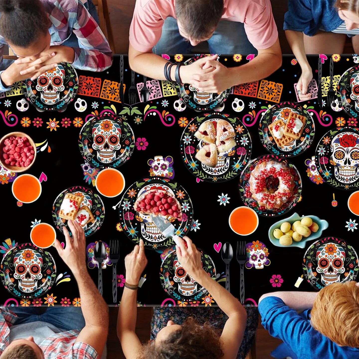 Day of the Dead Party Decorations Día de los Muertos Party Supplies(Multicolor)