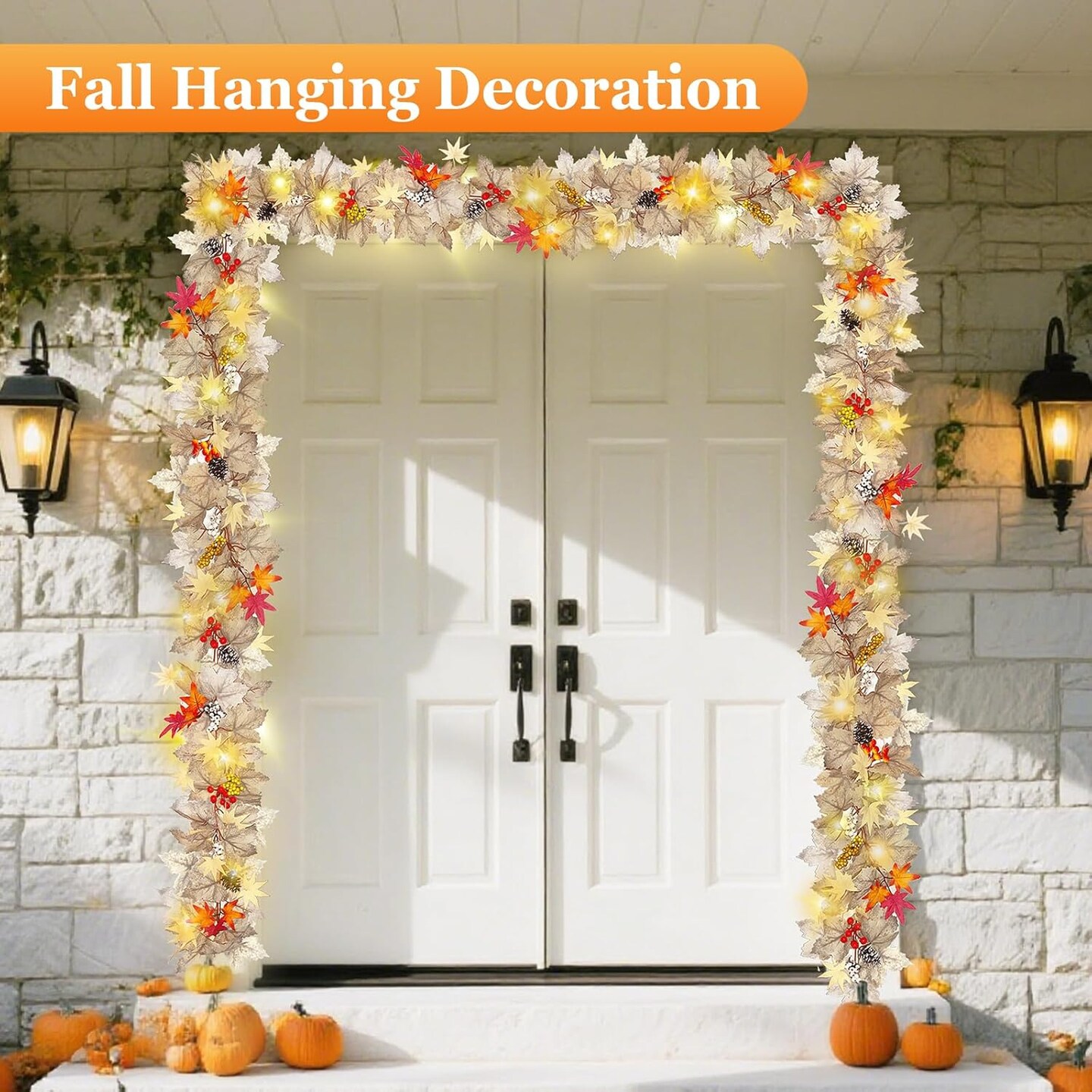 5.8Ft Fall Garland Decor(Light Yellow)9.21 x 9.13 x 2.87 inches