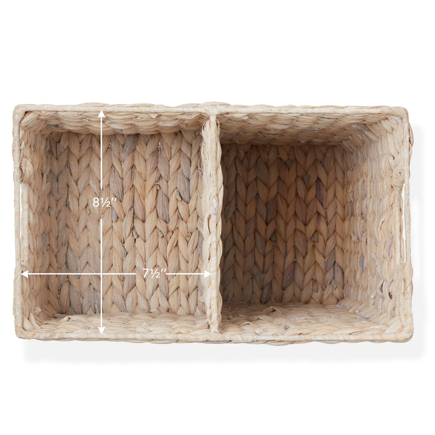 Casafield Stair Step Basket with Handles - Woven Water Hyacinth Staircase Basket Storage Bin Organizer