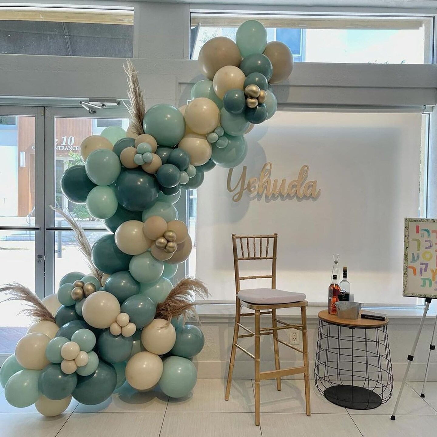 Teal Turquoise Crem Beige Latex Balloon(Dusty Blue White)0.25 x 0.27 x 0.32 inches