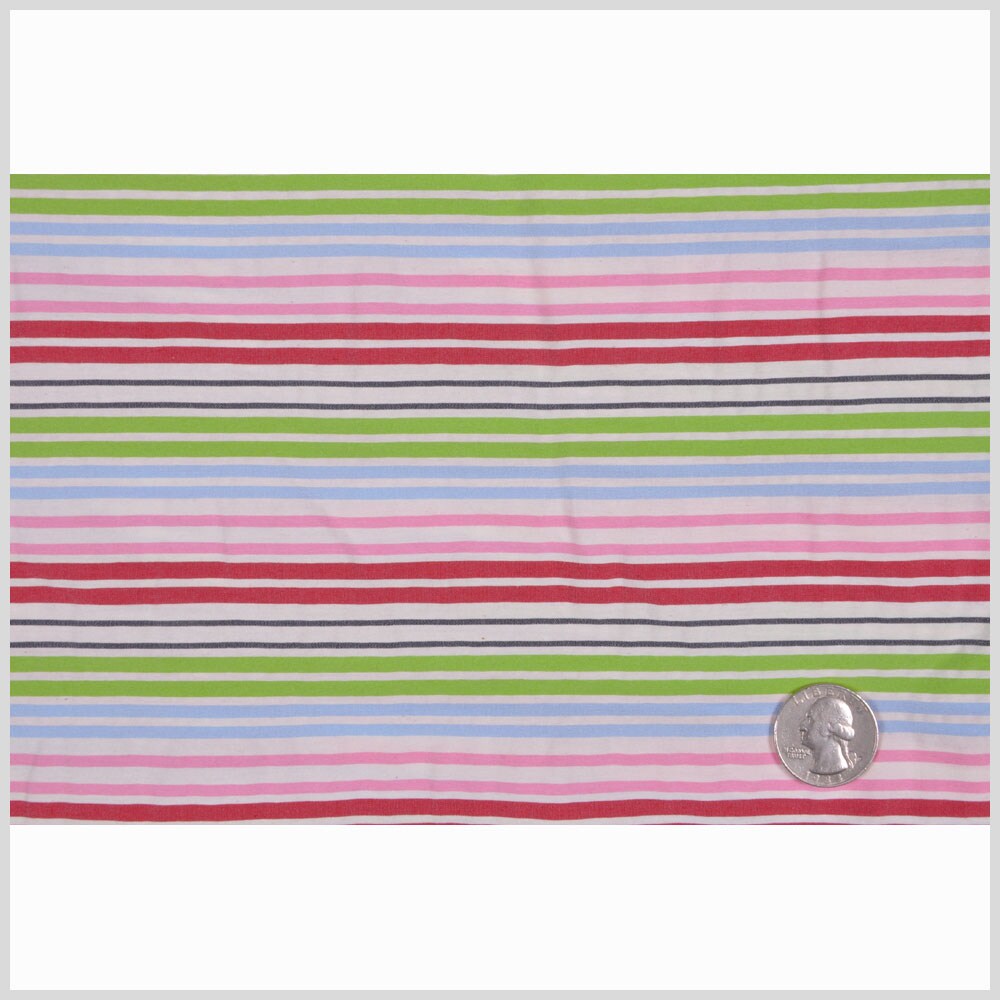 1 Yard Multicolored Striped Cotton Stretch Seersucker