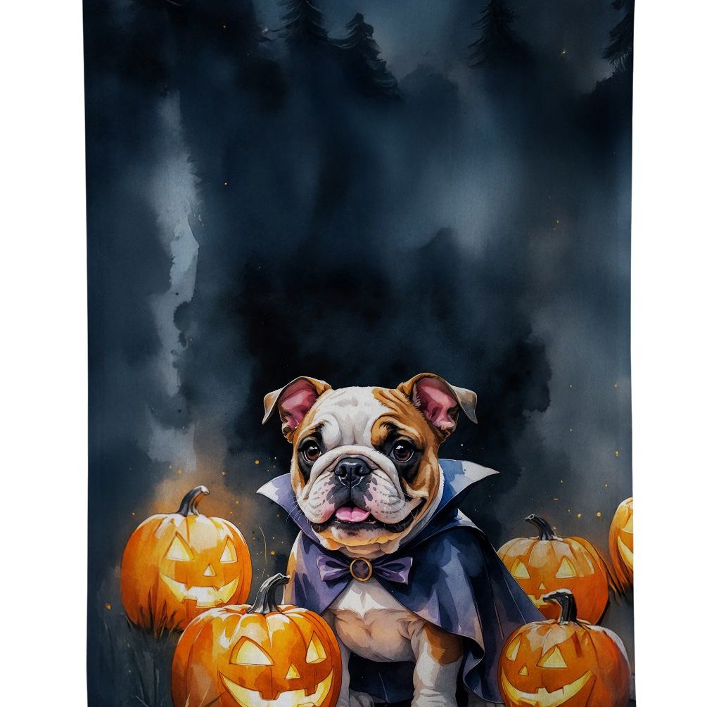 Edge Collections - 15" x 25" - Multicolor - English Bulldog Halloween Kitchen Towel - 1 Piece