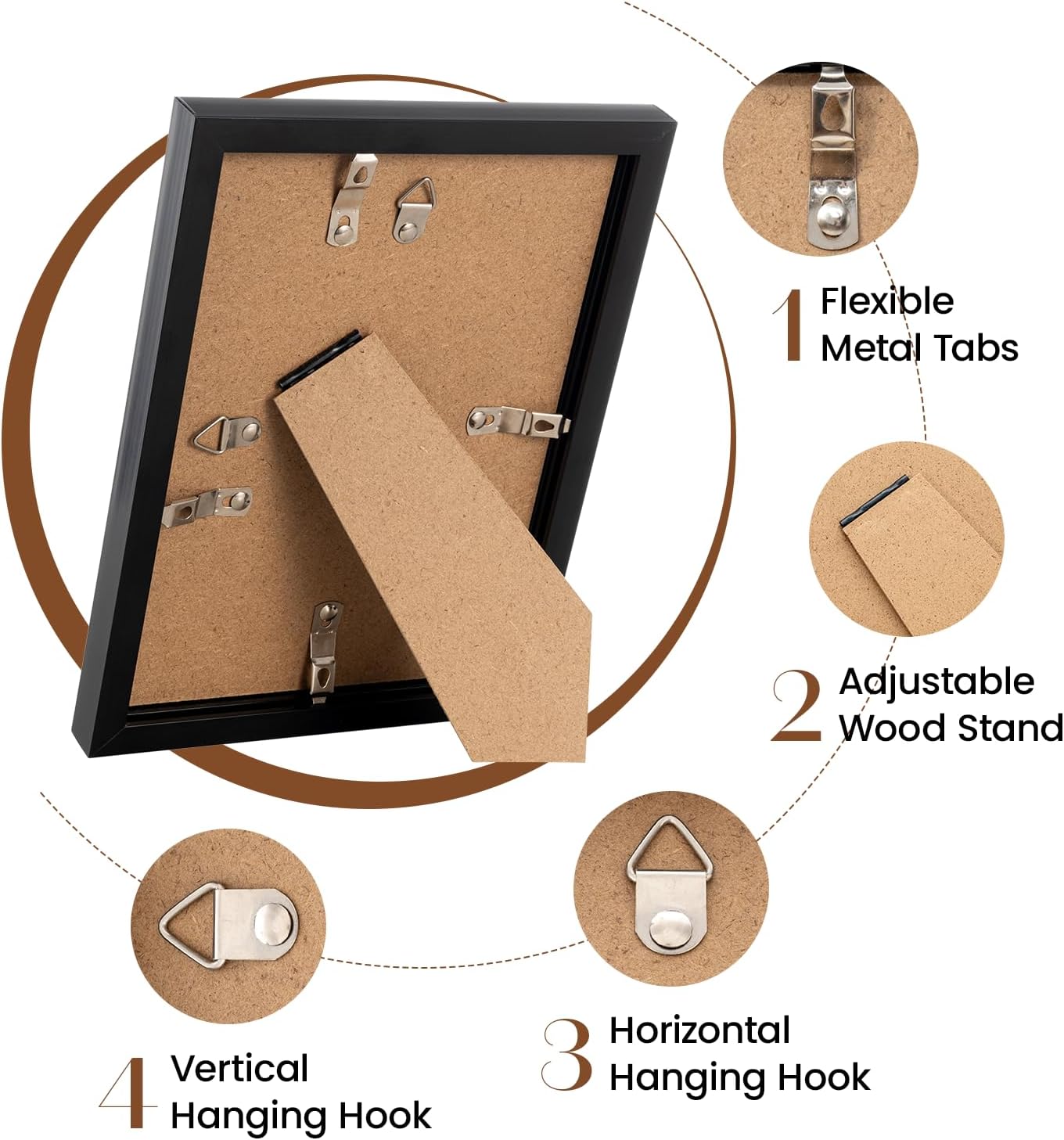 5x7 Picture Frames Set of 3 with Mat to Display 4x6 Picture(3 Pack(Black)7.5"L x 5.5"W