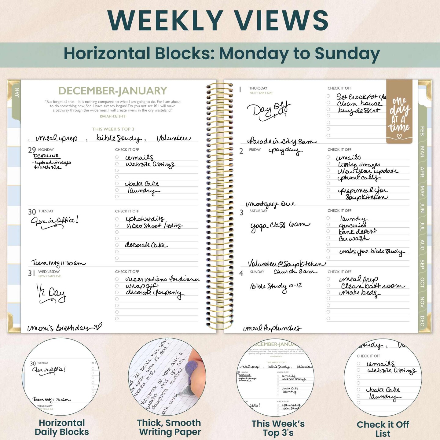 bloom daily planners 2026 bloom x Cleerely Stated Planner, 7.5" x 9", Year of Miracles