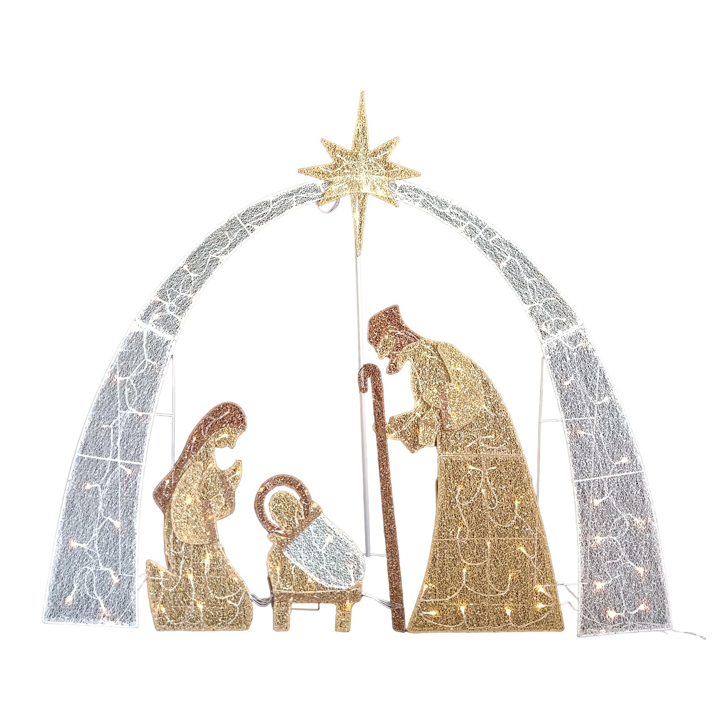 54 Inch Nativity Scene LED with Warm White Lights Indoor Outdoor Christmas Decoration