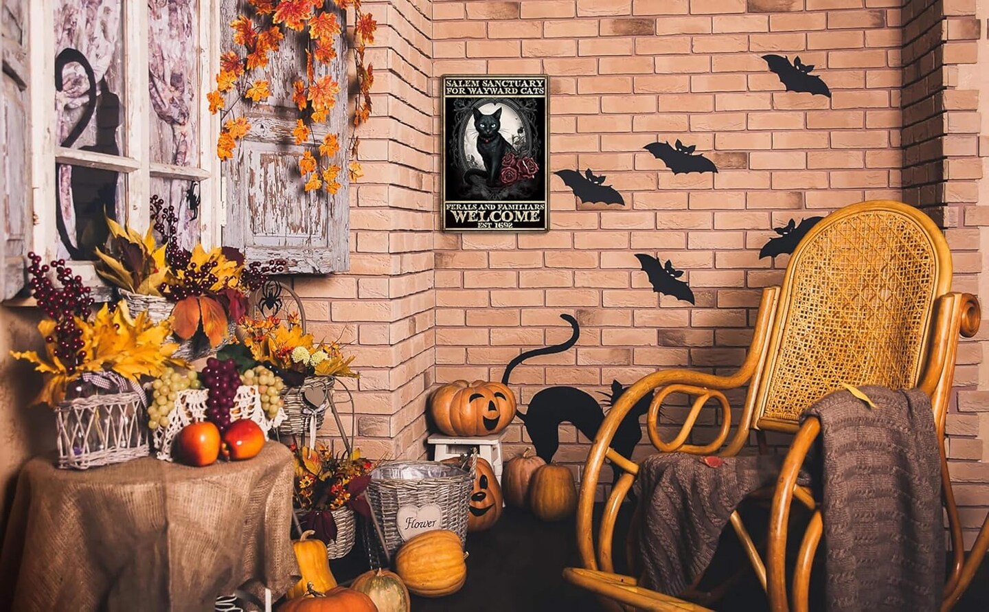 Vintage Halloween Decorations Indoor Black Cat (wayward cat)