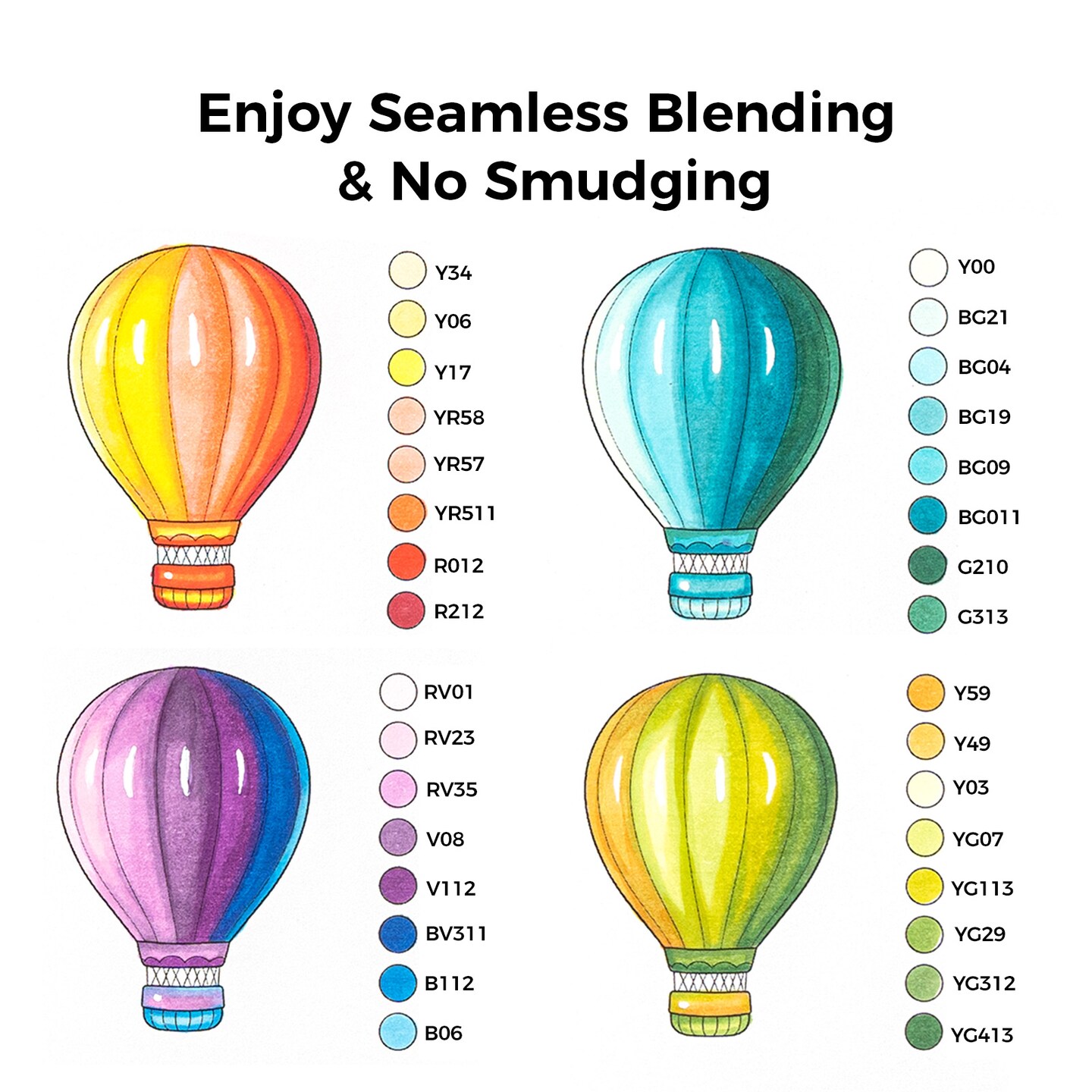 Ohuhu Alcohol Markers Brush Tip- 104-color Double Tipped Alcohol Based Art Marker Set for Artists Adults Coloring Illustration- Honolulu B of Ohuhu Markers- Dual Tip Brush &#x26; Fine- Refillable