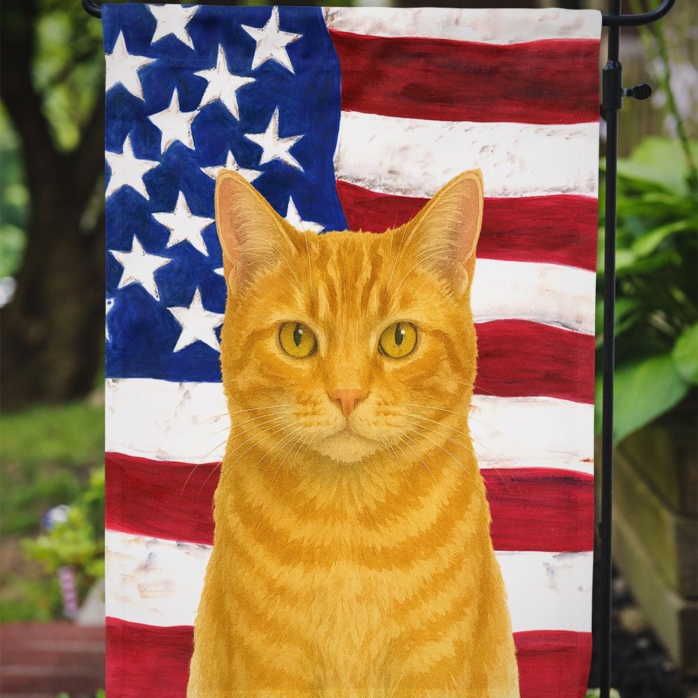 Edge Collections - 11.25" x 15.5" - Orange - Orange Classic Cat Decorative Garden Flag - 1 Piece