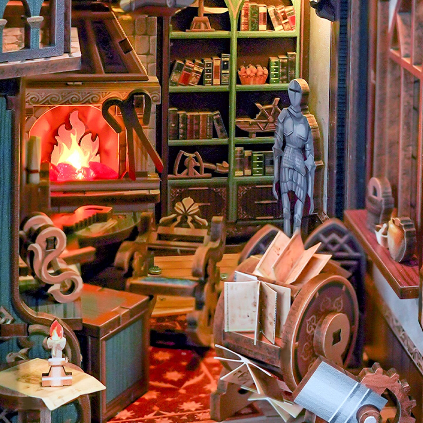 DIY Book Nook Kit - Leonardo da Vinci w/ Dust Cover