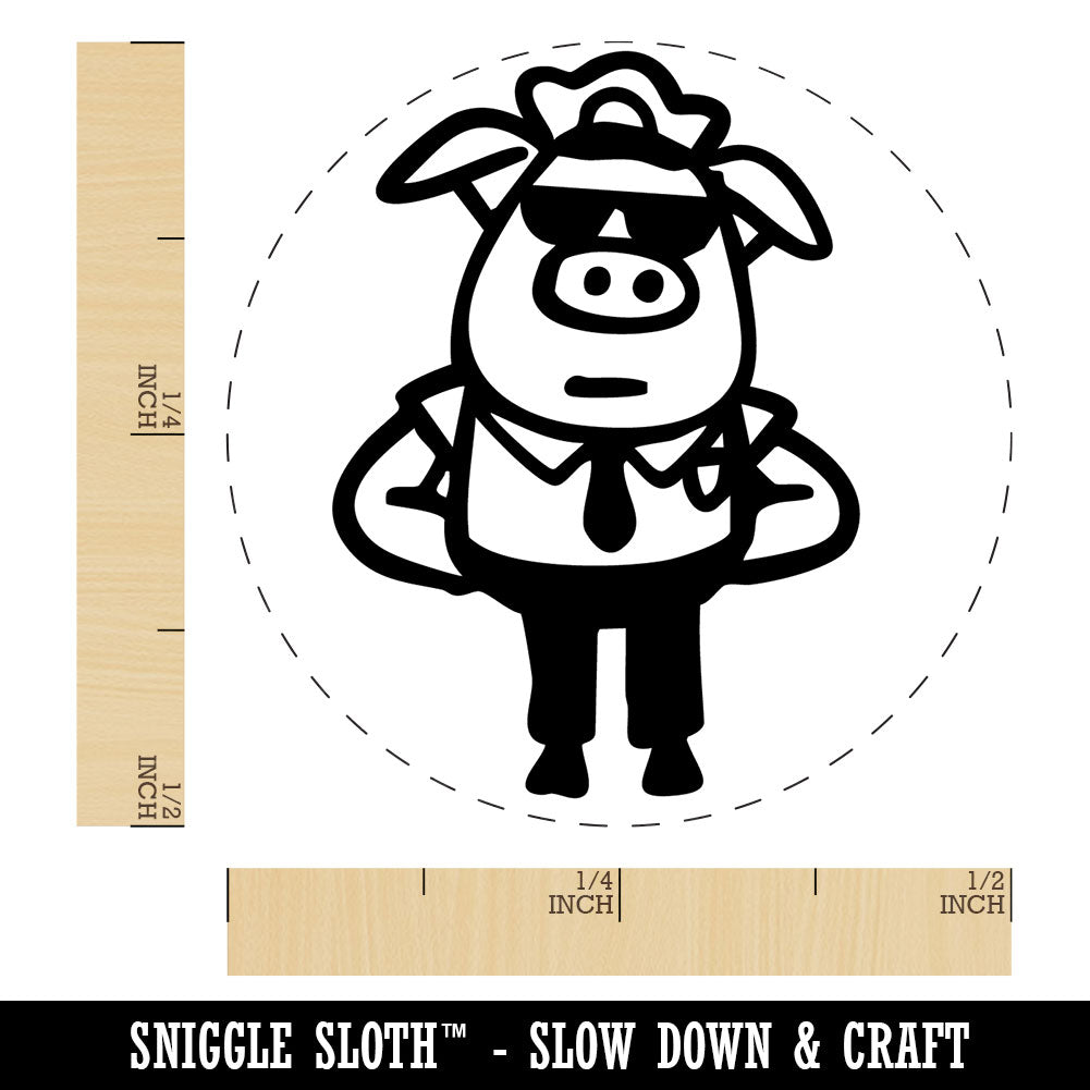 Cop Police Officer Pig Hog Self-Inking Rubber Stamp for Stamping Ink Stamper Crafting Planners