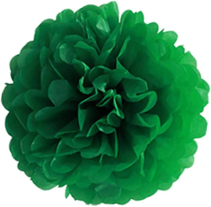 Tissue Paper Pom Poms(Green Dark Green and Light Green)8"L x 8"W