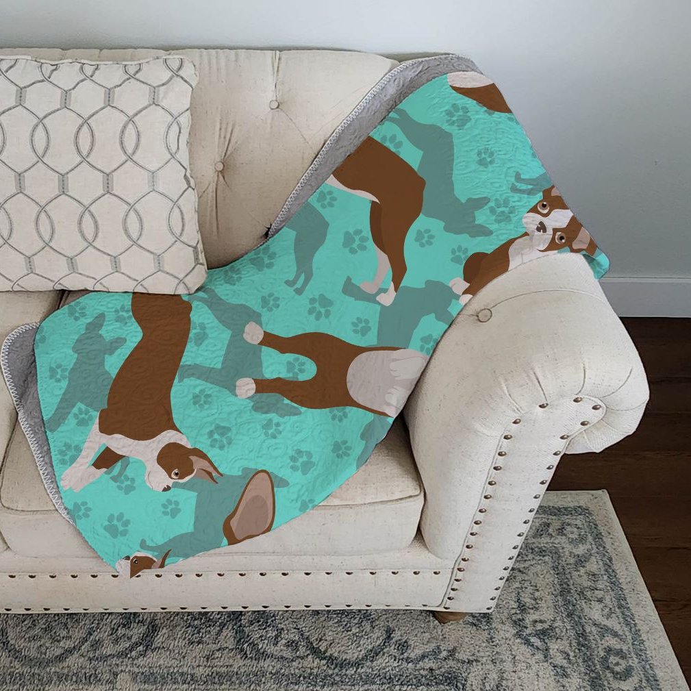 Edge Collections - 50&#x22; x 60&#x22; - Multicolor - Boston Terrier Quilted Throw Blanket - 1 Piece