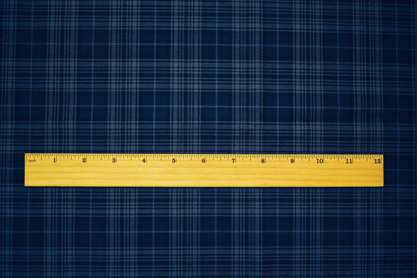 Blue-Black Wool-Polyester Plaid Woven Twill Suiting Fabric By the Yard