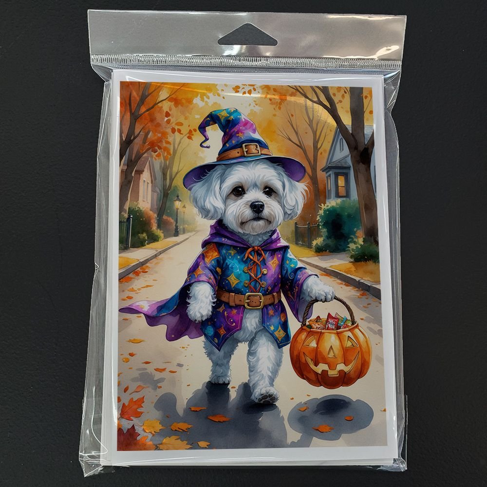Edge Collections - 5" x 7" - Multicolor - Bichon Frise Halloween Greeting Cards - 8 Pieces