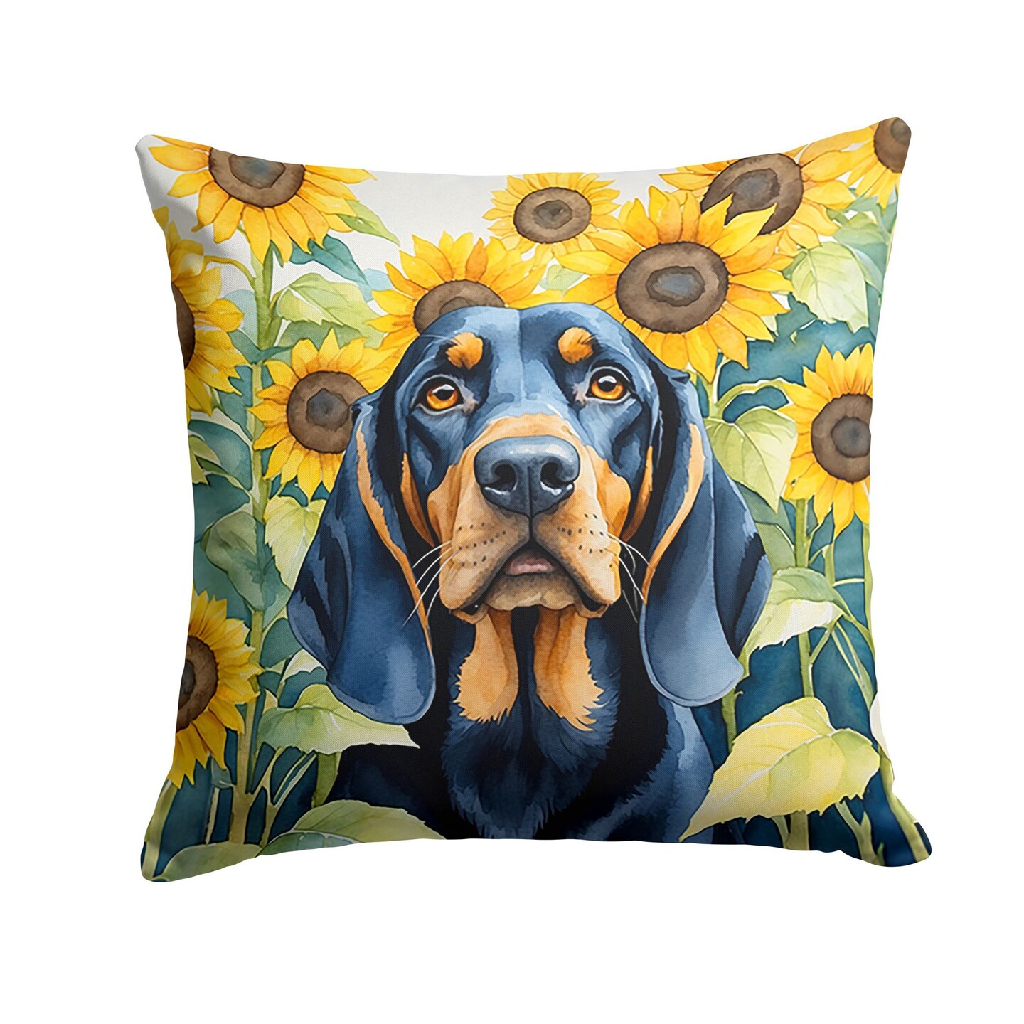 Edge Collections - 18" x 18" - Multicolor - And Tan Coonhound Throw Pillow - 1 Piece
