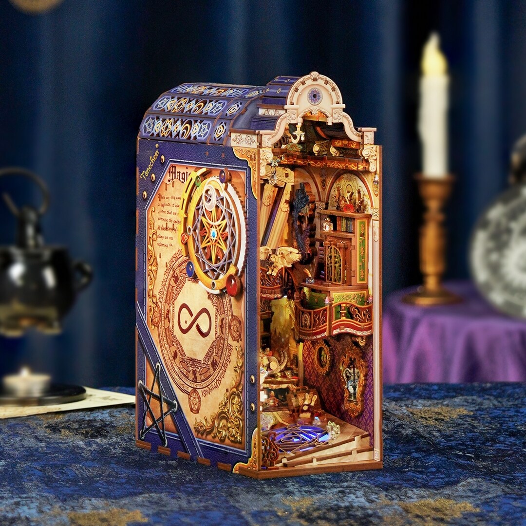 DIY Book Nook Kit - Magical Library w/ Dust Cover