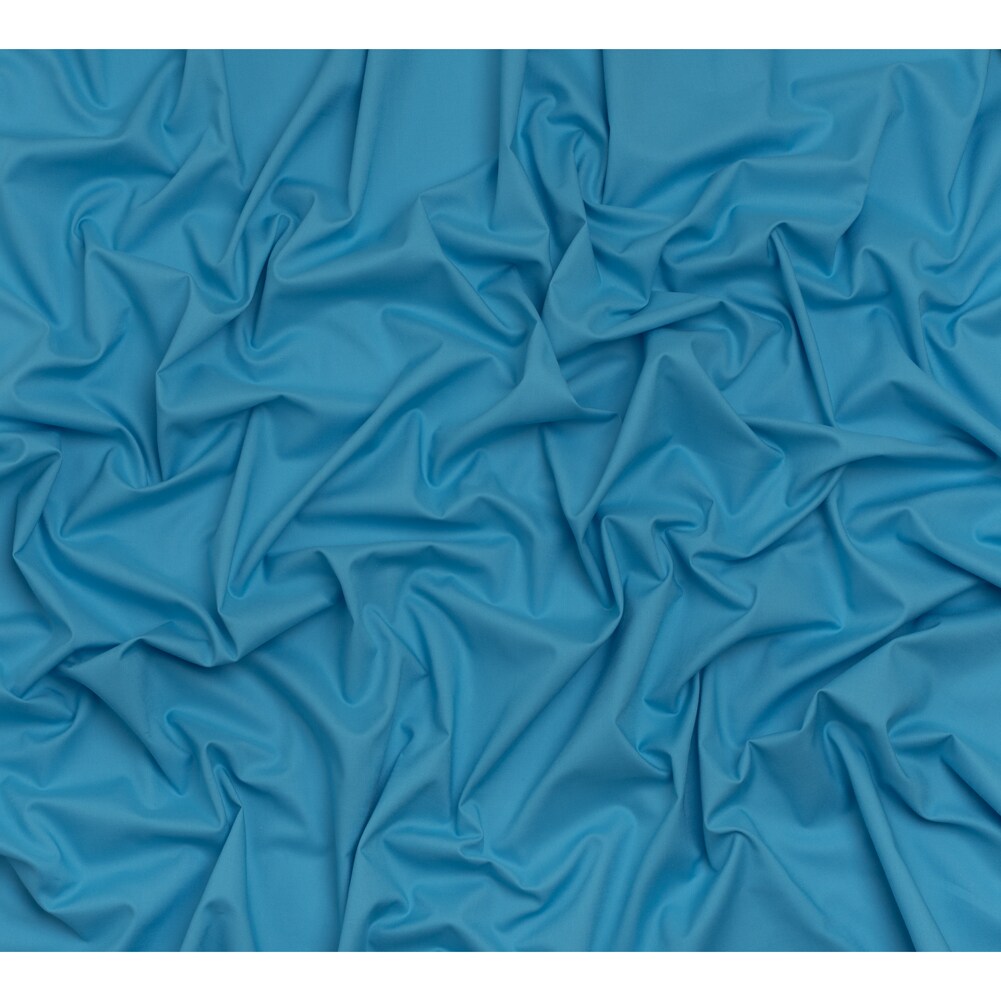 1 Yard Turkish Blue Solid Quilting Cotton Fabric - Smooth Soft Hand and Supple Drape