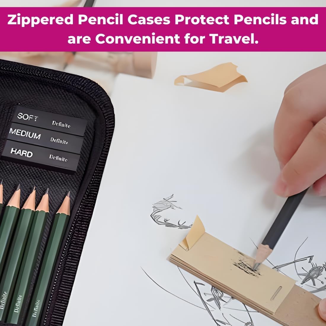 42 Pieces for Drawing Pencils Sketching Kit for Artists Potrait Professional Graphite Hb Drawing