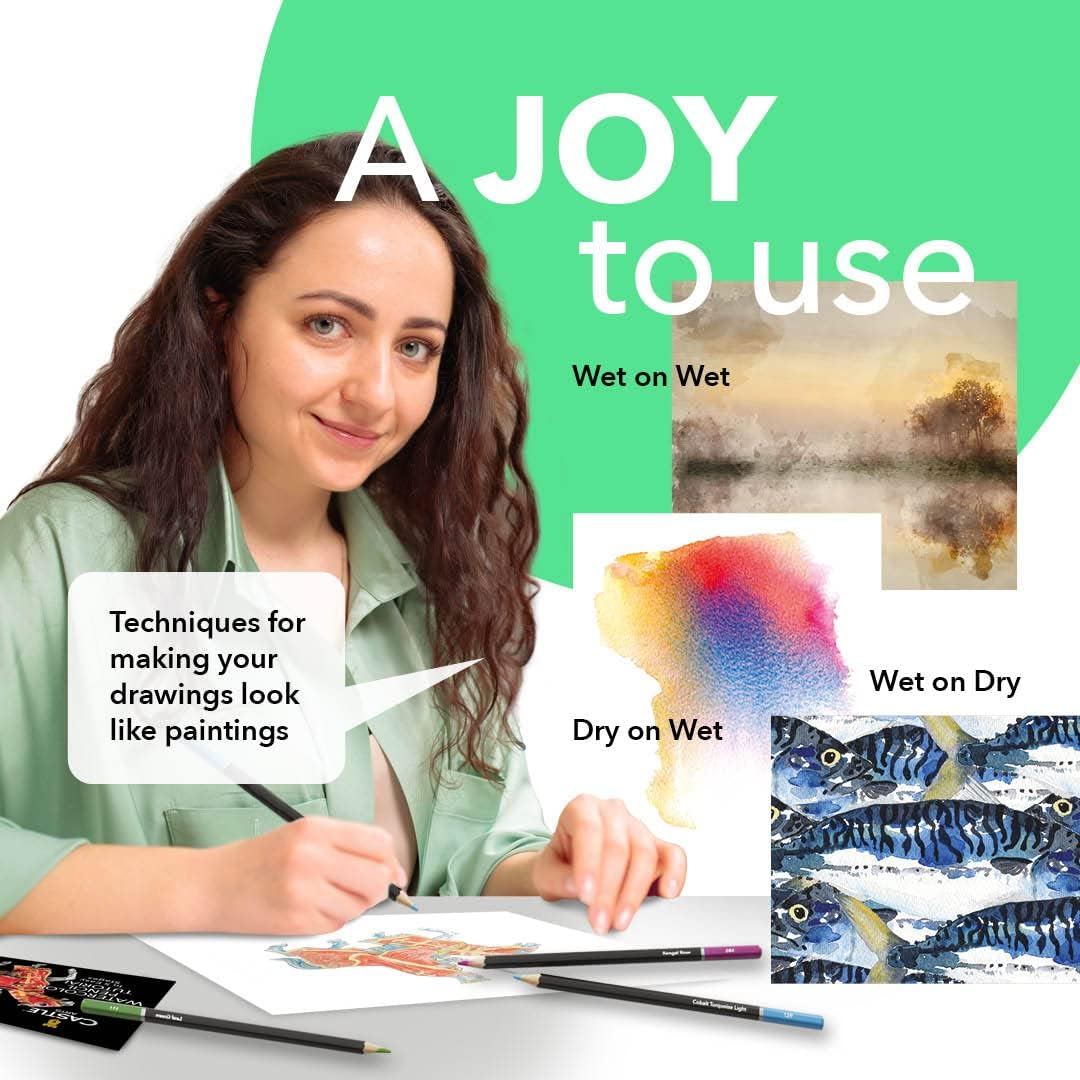 72 Watercolour Pencils Set, Luminous Premium Pigments for Mixing, Drawing and Painting