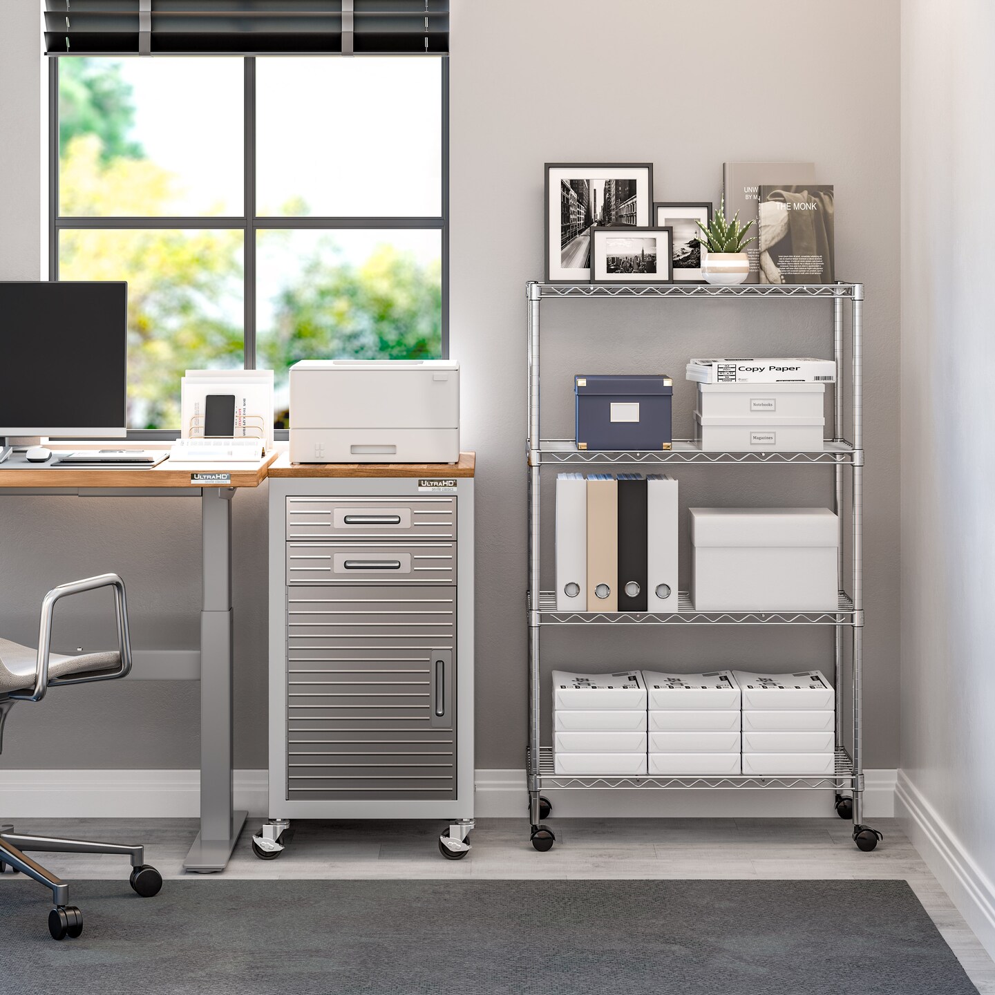 Seville Classics 4-Tier Steel Shelving, 30" W x 14" D x 49.5" H