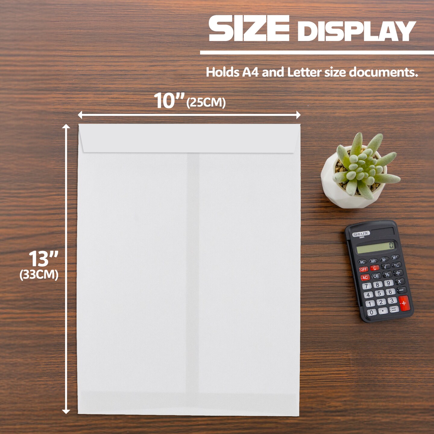BAZIC Self-Seal White Envelope 10&#x22; X 13&#x22; (4/Pack)