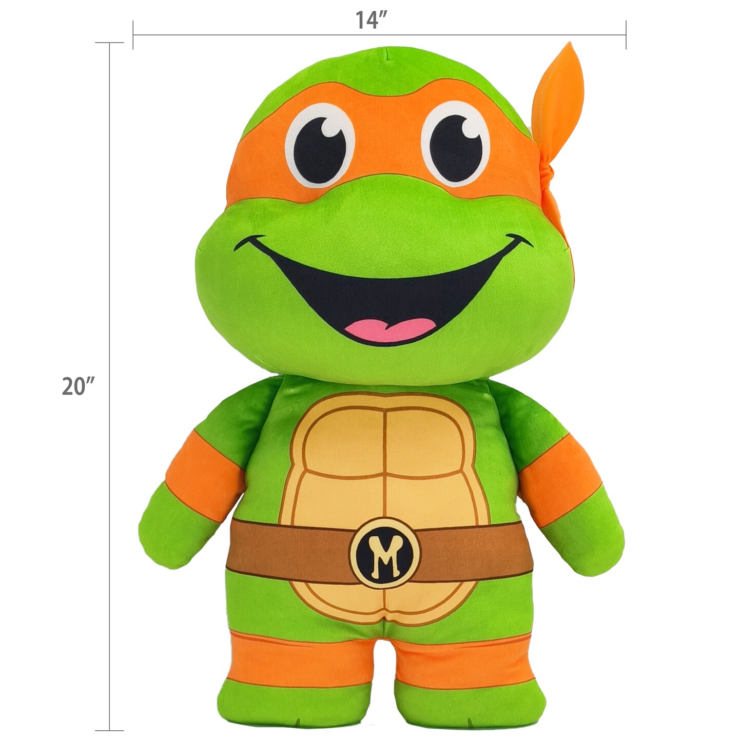 Legend Toys Teenage Mutant Ninja Turtles 20&#x22; Plush Michelangelo, Orange