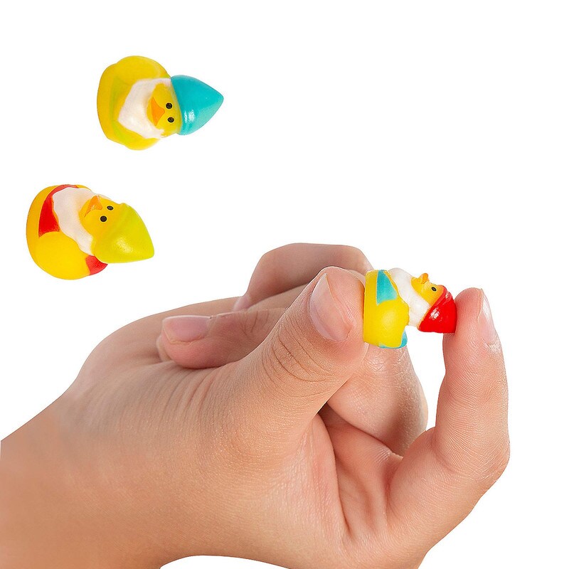 1/2&#x22; Micro Brightly Colored Gnome Rubber Ducks 24 Pieces