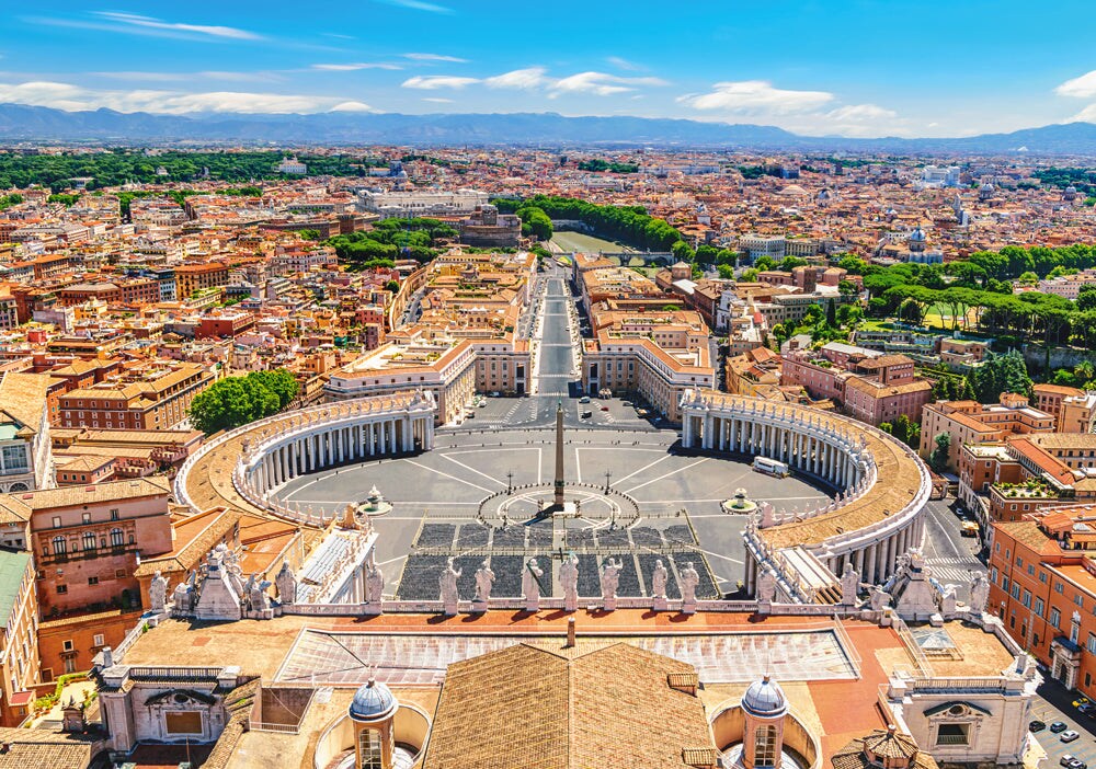 500 Piece Jigsaw Puzzle, View from the Vatican, Rome, Puzzle of Italy, St. Peter square, Tourist place, Adult Puzzle, Castorland B-53964