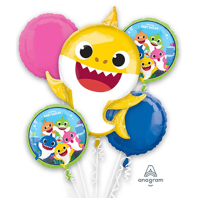 Anagram&#xAE; Baby Shark Bouquet Party Balloon Set Under the Sea Theme