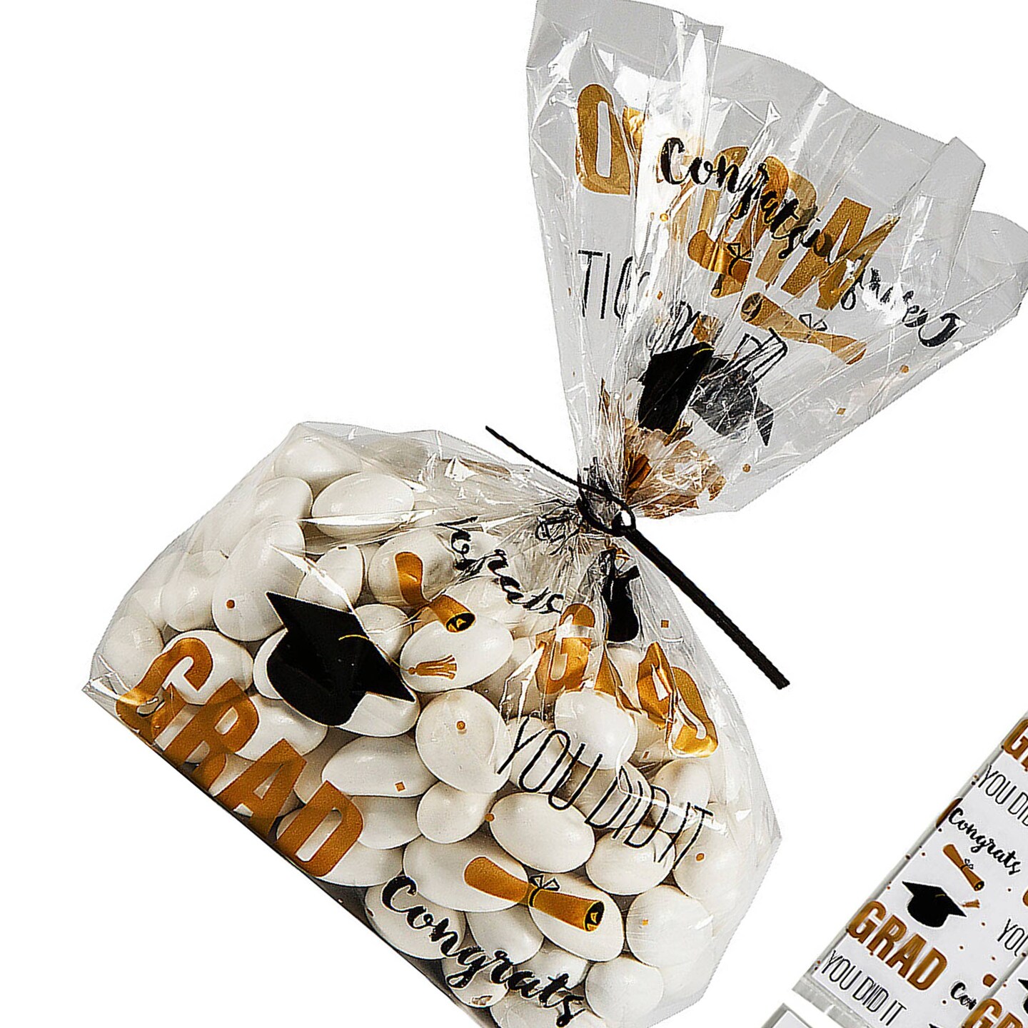 5" x 11 1/2" Graduation Cellophane Bags with Twist Ties 12 Pieces