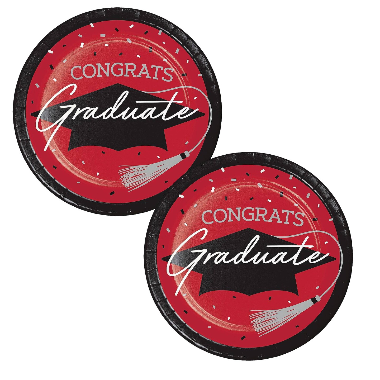 Creative Converting School Spirit Red Graduation Dessert Paper Plates 54 Count