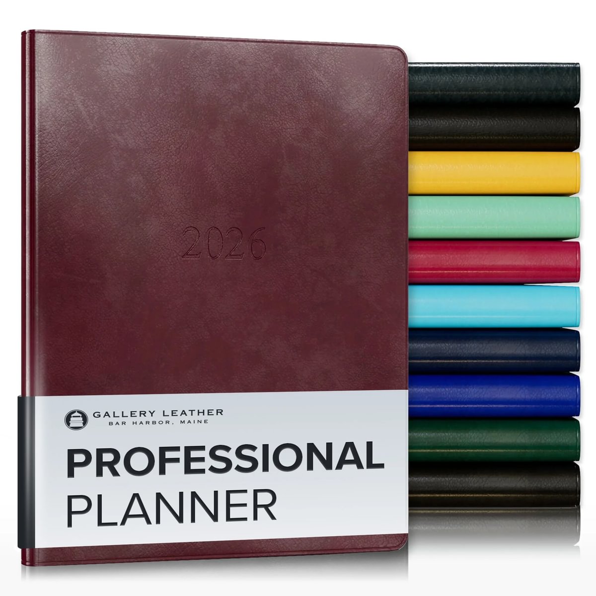 Gallery Leather Professional Weekly Monthly Planner 2025, Elegantly Bound Calendar Planner and Notebook with Stylish Gold-Gilded Page Edges, 12 Months - 9 x 7 &#x22;