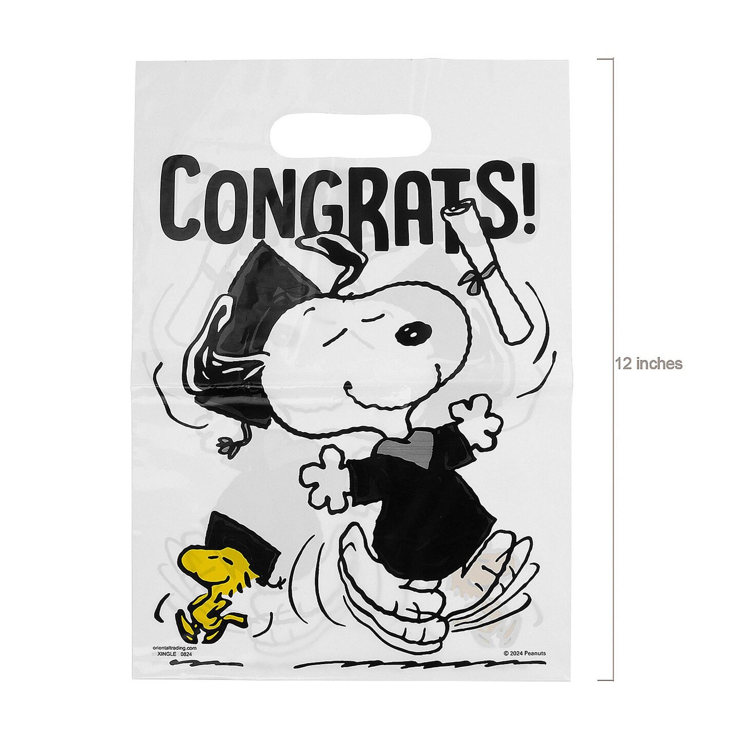 Peanuts&#xAE; Snoopy Graduate Plastic Goody Bags Set of 12 9 1/4&#x22;