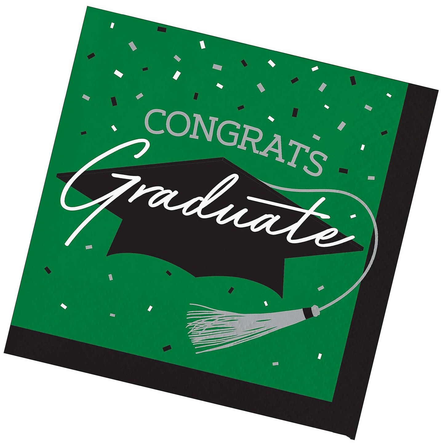 Creative Converting School Spirit Green Graduation Beverage Napkins 108 Count