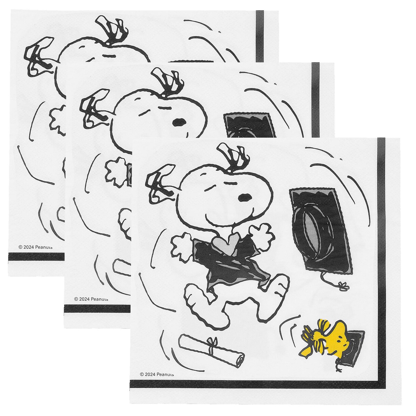 6 1/2&#x22; Peanuts&#xAE; Snoopy Graduate Party Disposable Paper Luncheon Napkins 16 count