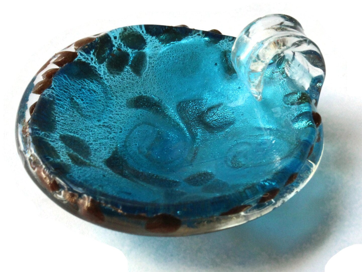 52mm Sky Blue Foil Glass Round Pendant