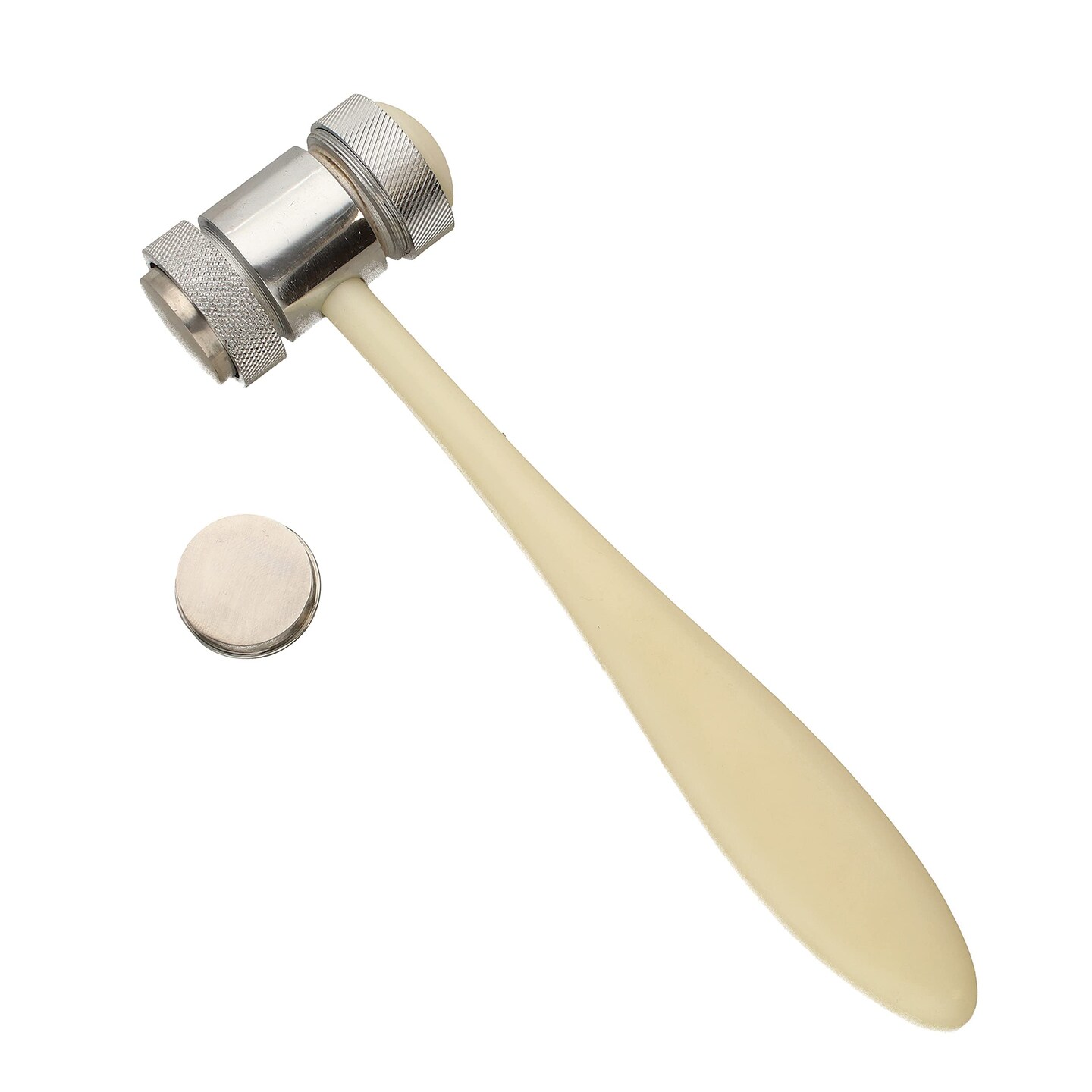 The Beadsmith Mini Plastic Mallet - Deluxe 3-in-1 Hammer - 7 Inch Handle, 2 Inch Head - 3 Interchangeable Faces - Use to Flatten and Shape Sheet Metal &#x26; Wire, Protect Wire with No Risk of Marring