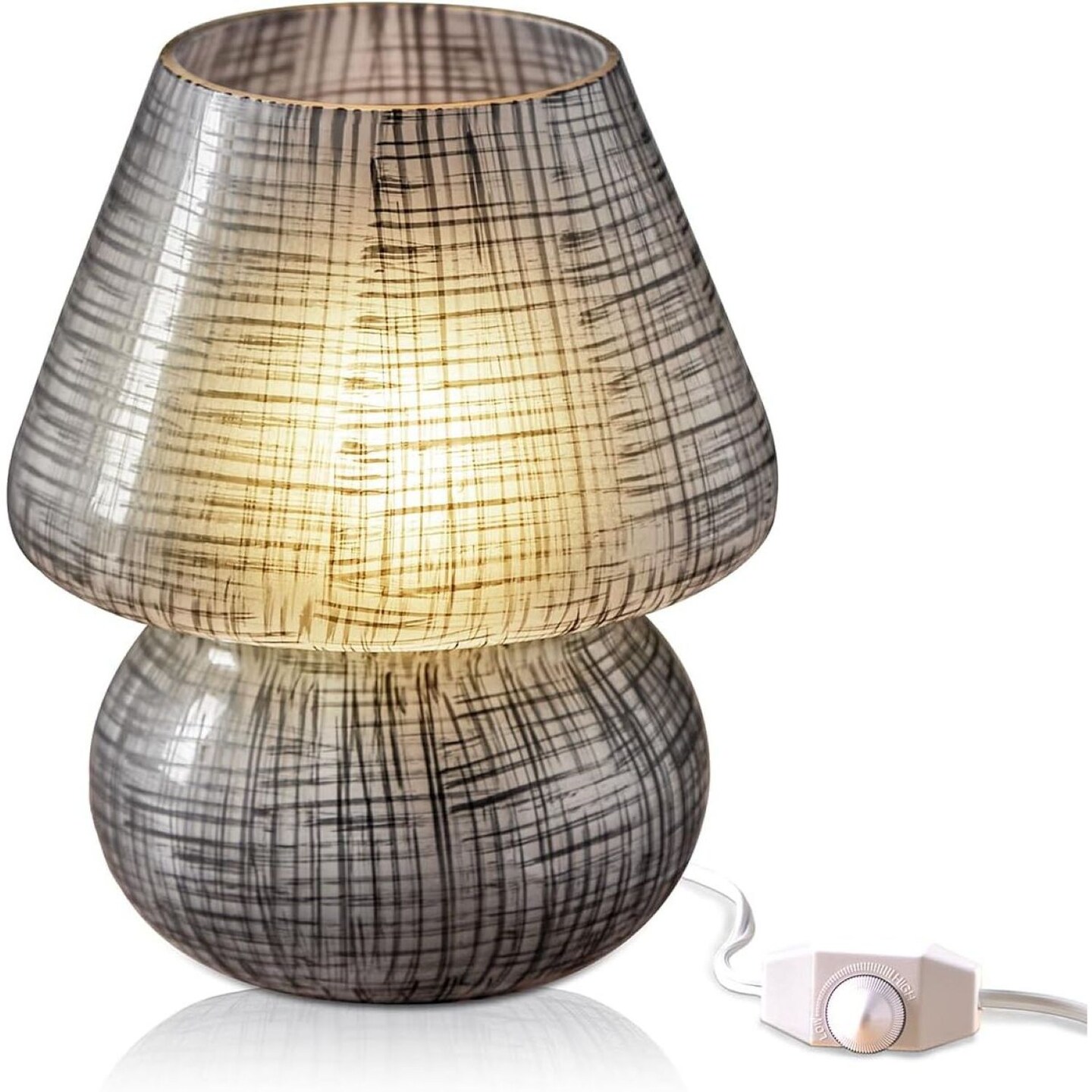 Next Glow Mushroom Lamp - Retro Funky Aesthetic LED Table Lamp, Dimmable E26 Socket Bulb