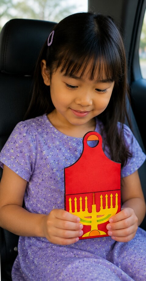 Chanukah Menorah Pocket Craft Kit, 11" x 6", 20 Pack – Hanukkah Classroom & Kids Craft Activity