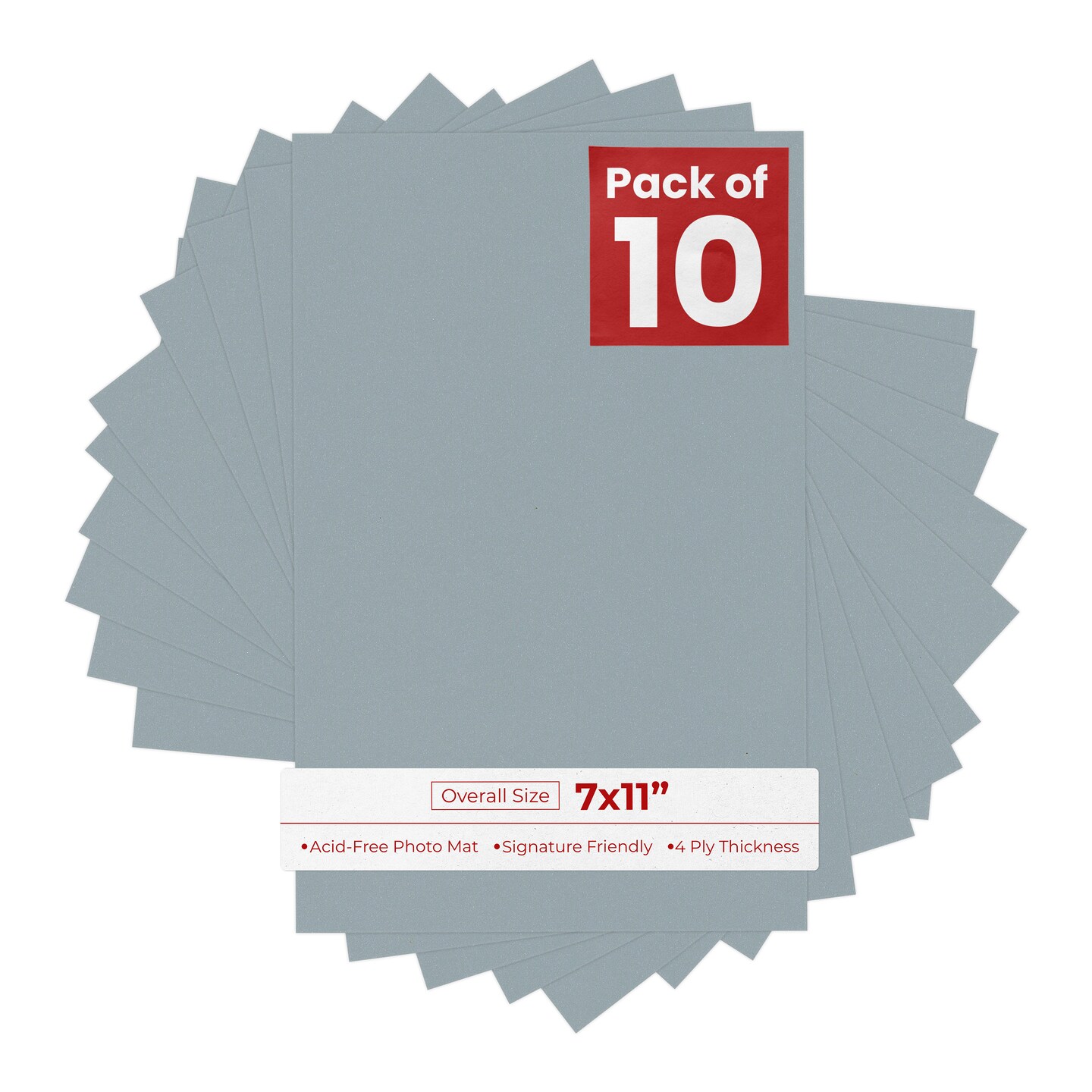 Metallic Silver 7x11 Uncut Mat Board - Blank Sheets, No Opening, Color ...