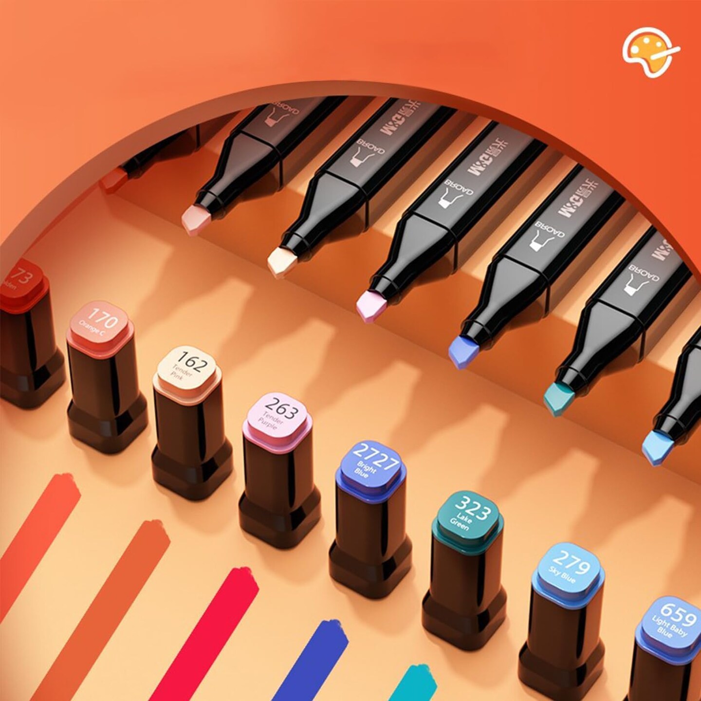 40-Color Dual-Tip Alcohol Marker Set – Art Markers for Adult Sketching & Coloring