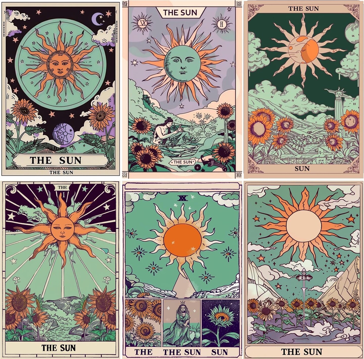 Diamond Painting Kits Art Adults Painting Kit Crafts DIY 5D Diamond Art Packs Kits Full for Adults Beginner Home Wall Decoration Gift 11.8x15.7 Inches (6 Pack Tarot Cards)