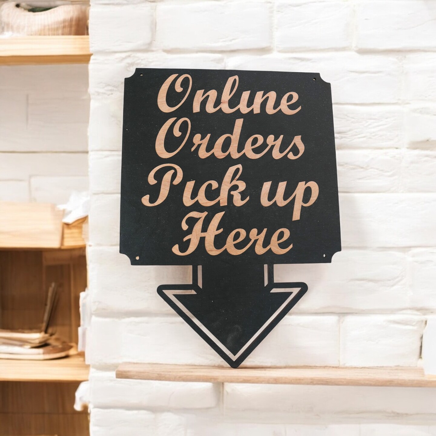 BLACK Online Orders Pick up Here 13x17 Sign