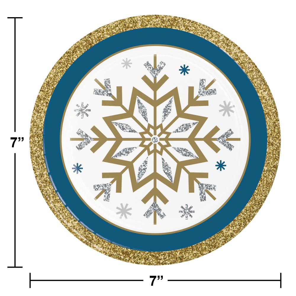 96 pc Bulk Whimsical Winter Paper Dessert Plate