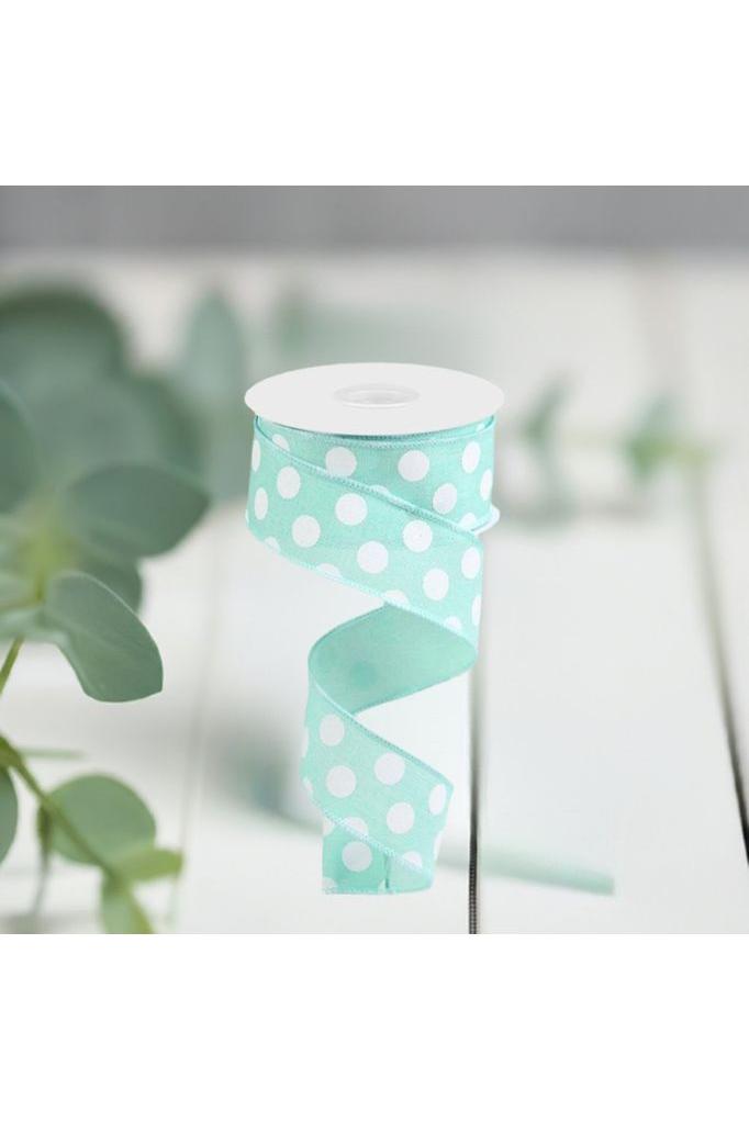 1.5&#x22; Medium Polka Dot Ribbon: Mint Green (10 Yards)