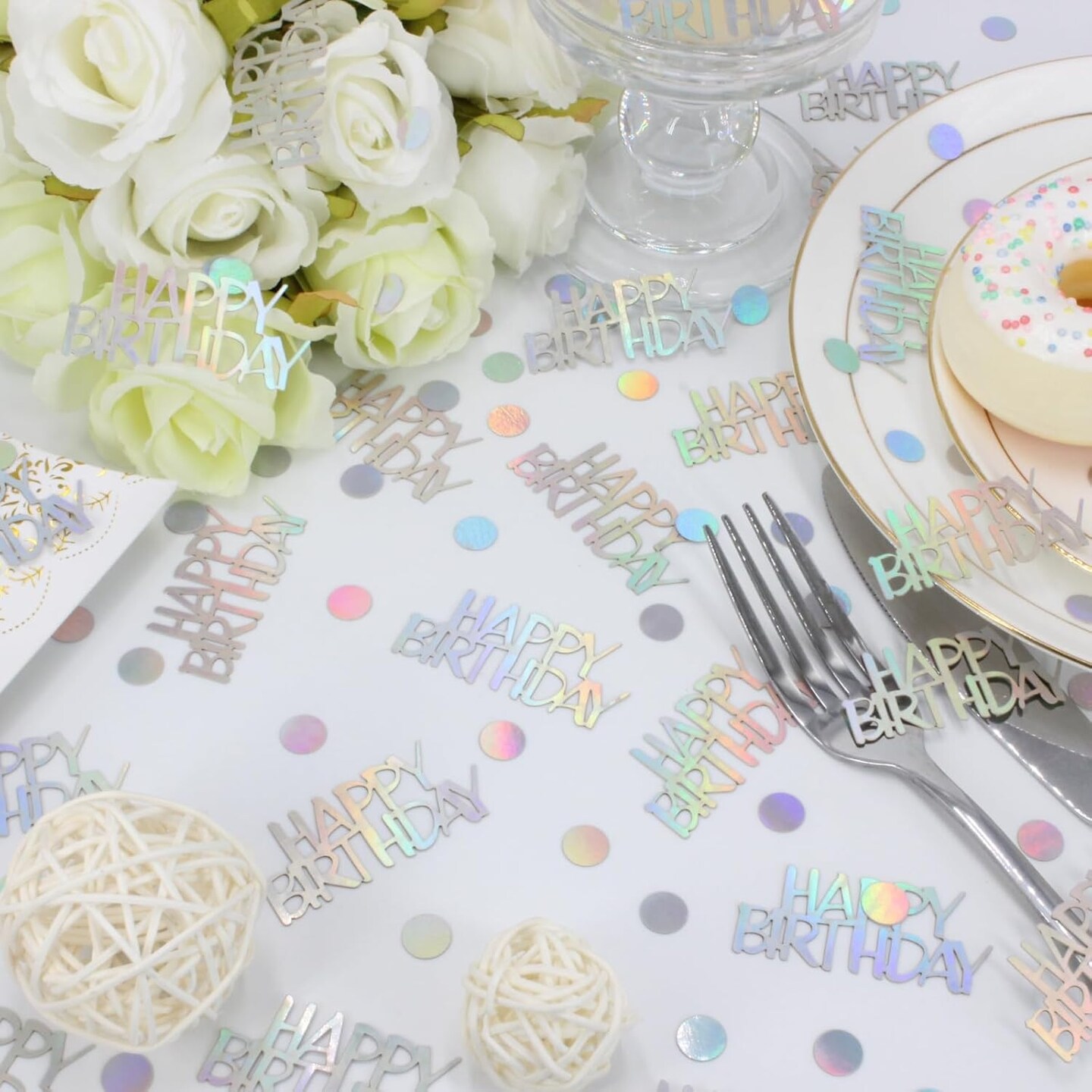 270PCS Iridescent Birthday Confetti – Table Scatter for Party Decorations