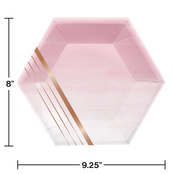 96 pc Bulk Rose&#x27; All Day Stripes Dinner Plates