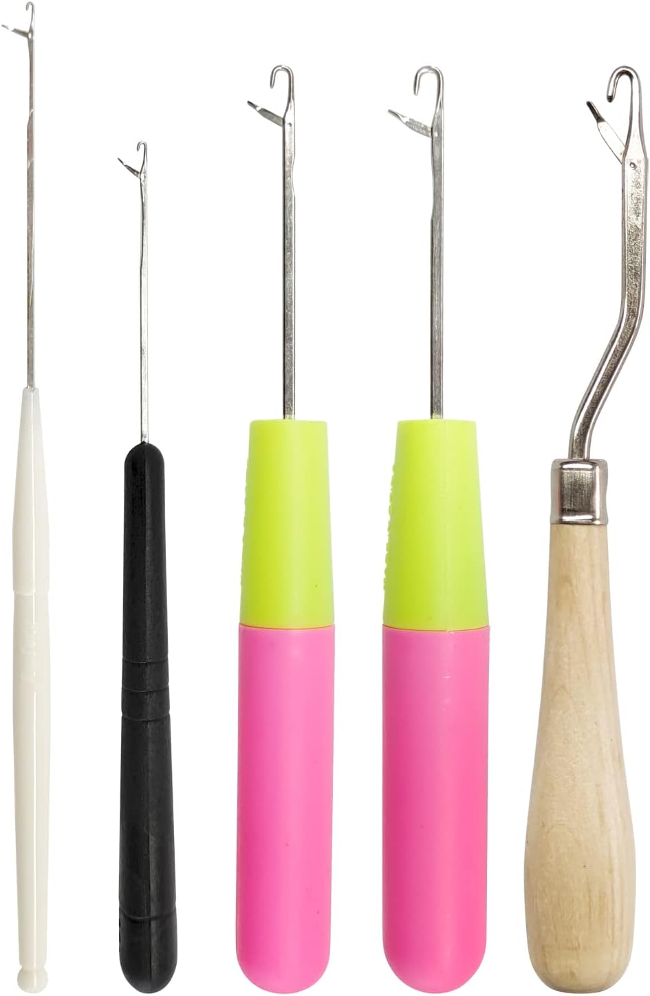 5-Pack Latch Hooks in Various Sizes for Hair, Small Crochet & Crafting