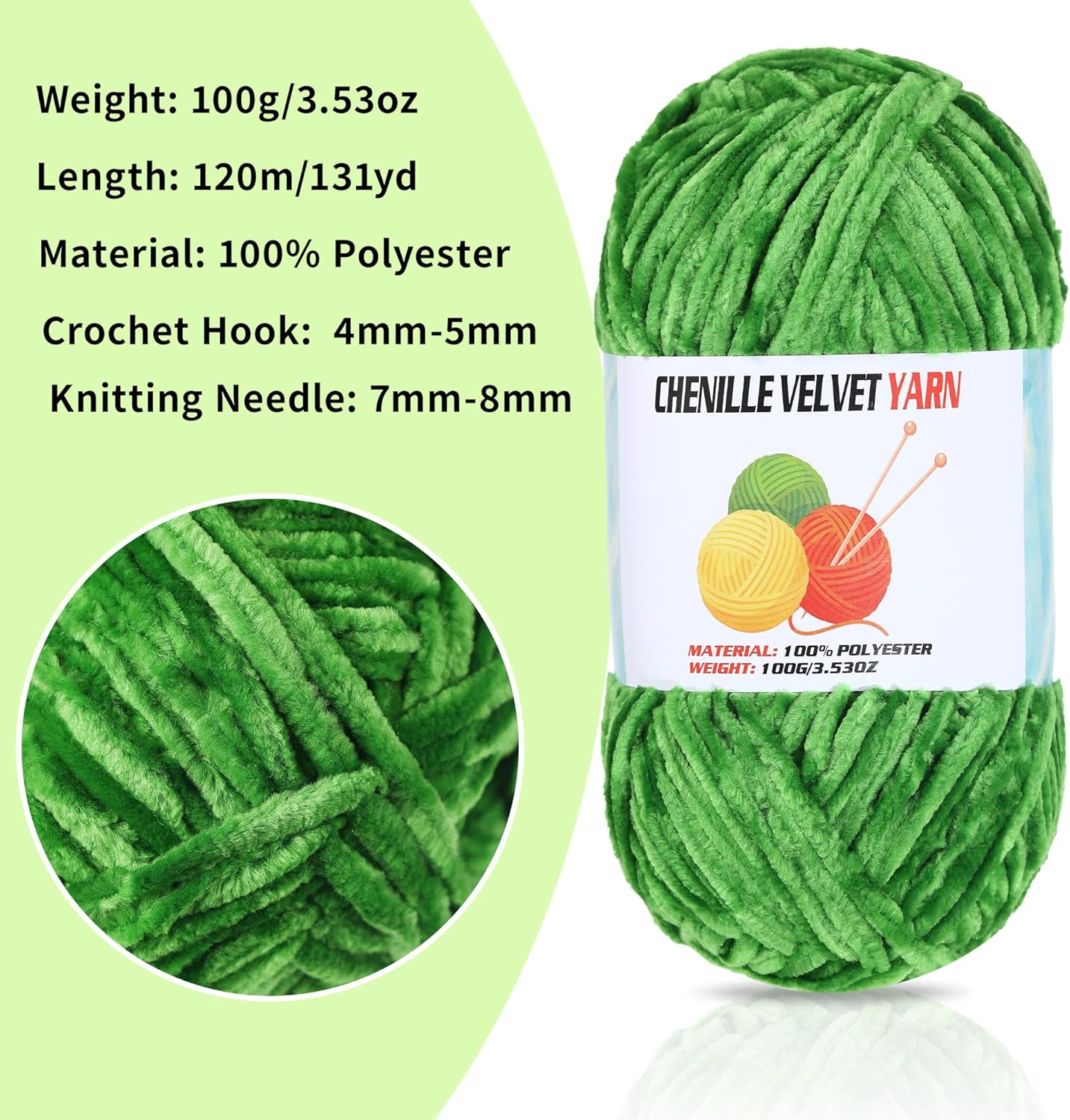 2 * 100g Velvet Chenille Chunky Yarn, Handcrafts Weaving Soft Chenille Yarn for Crocheting Clearance, Used for Making Baby Yarn Blanket, Clothes, Knitting Creations (Black)